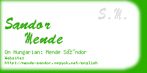 sandor mende business card